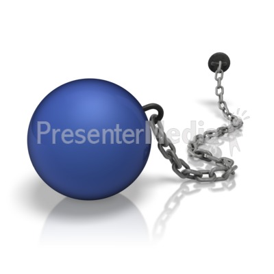 Chained Weight Ball Colored Presentation clipart