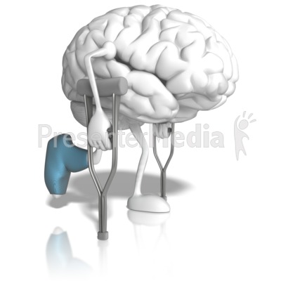 Brain With Crutches Presentation clipart