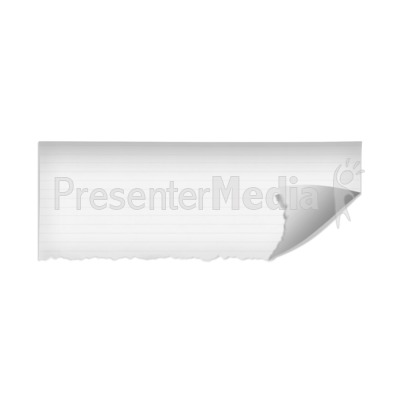 Ripped And Curled Lined Paper Piece Presentation clipart