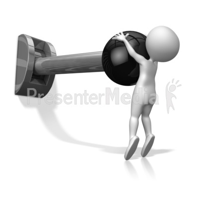 Stick Figure Pull Lever Presentation clipart