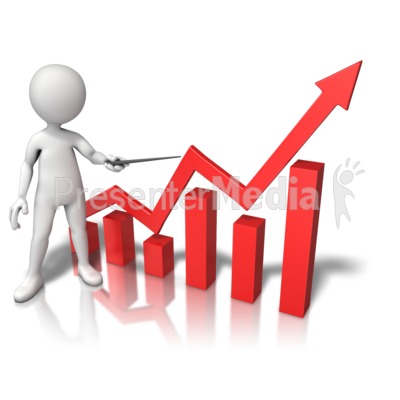 Three Dimensional Graph Growth Presentation clipart
