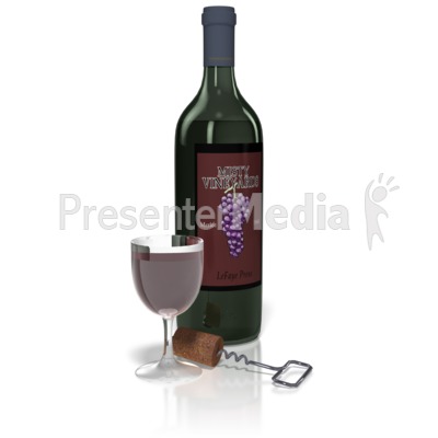 Wine And Glass Set Presentation clipart