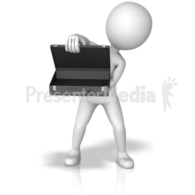 Holding Empty Briefcase Open Presentation clipart