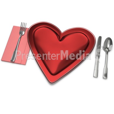 Heart Plate Setting Presentation clipart