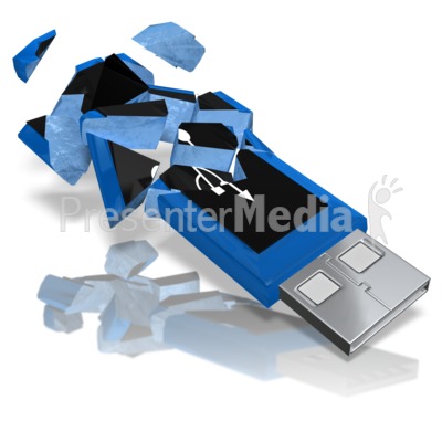 USB Drive Shattered Presentation clipart