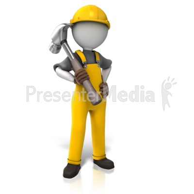 Construction Worker Hammer Presentation clipart