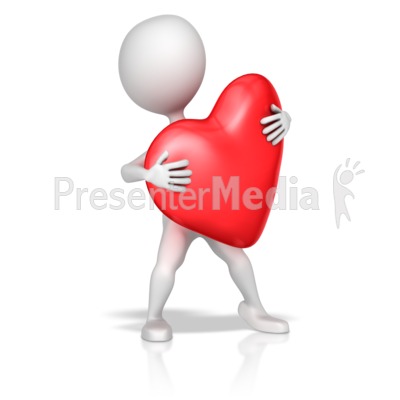 Stick Figure Holding Heart Presentation clipart