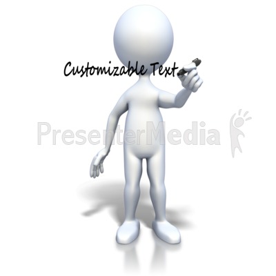 Stick Figure Writing With Black Pen Presentation clipart