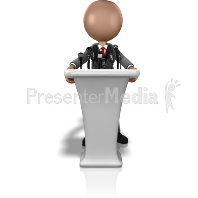 Business Figure Talking Podium Presentation clipart