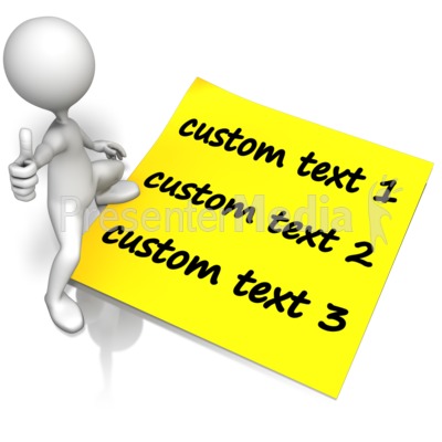 Figure Standing On Blank Note Text Presentation clipart