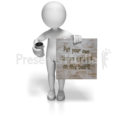 Stick Figure Begging Text Presentation clipart