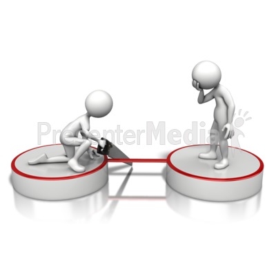 Stick Figure Cutting Ties Presentation clipart