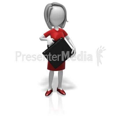 Businesswoman Briefcase Presentation clipart