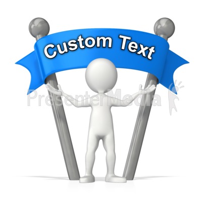Stick Figure Standing Under Sign Text Presentation clipart