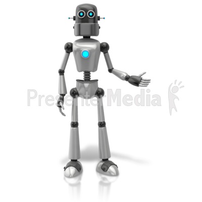 Retro Robot Presenting To Side Presentation clipart