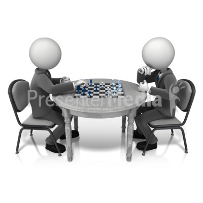 Competitor Playing Chess Presentation clipart