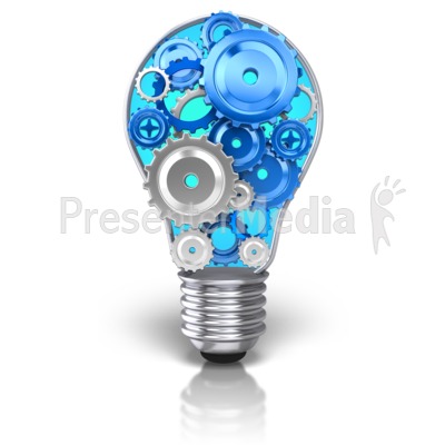 Light Bulb Idea Gears Presentation clipart