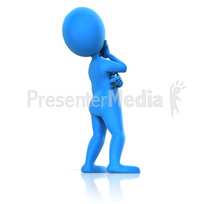 Stick Figure Holding Marker Pondering Presentation clipart