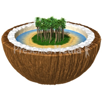 Island in a Coconut Presentation clipart