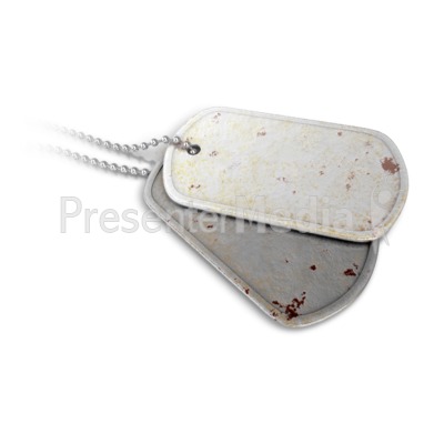 Dog Tags Closeup Presentation clipart