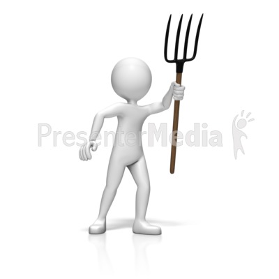 Stick Figure Pitchfork Presentation clipart