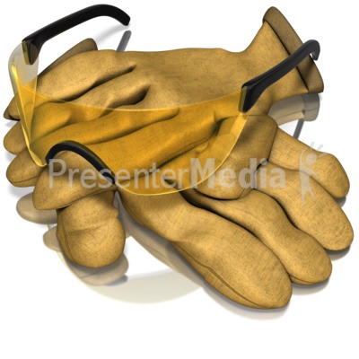 Safety Gloves Glasses Presentation clipart