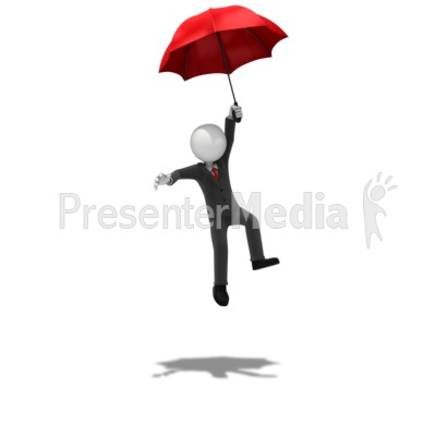 Business Figure Landing Safely Presentation clipart