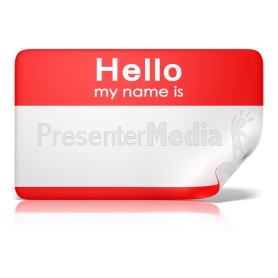 Hello My Name Is Tag Front Presentation clipart