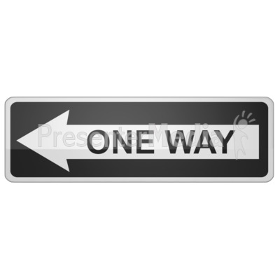 Long One Way Sign Left Presentation clipart