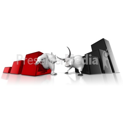 Wall Street Bear Bull Graph Battle Presentation clipart