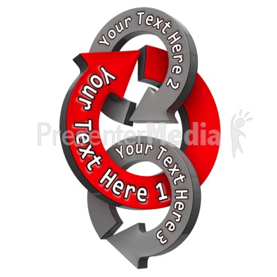 Intersecting Arrow Circles Standout Text Presentation clipart