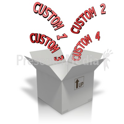 Custom Text Coming Out Of A Box Presentation clipart