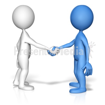 Stick Figure Handshake Standout Presentation clipart