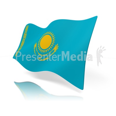Kazakhstan Flag Presentation clipart