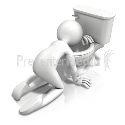 Figure Sick By Toilet Presentation clipart