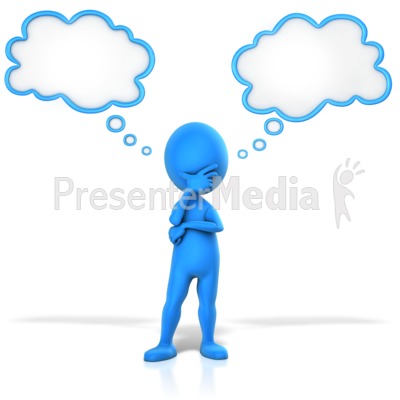 Figure Pondering Two Thoughts Presentation clipart