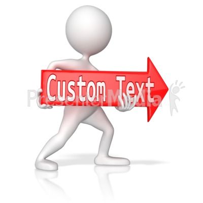 Stick Figure Holding A Custom Red Arrow Presentation clipart