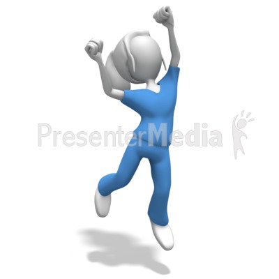 Woman Nurse or Doctor Jumping Celebratio Presentation clipart
