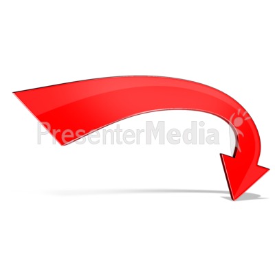 Stylized Curved Arrow Presentation clipart