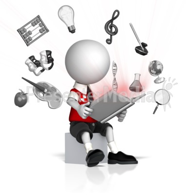 School Child Absorbing Book Knowledge Presentation clipart
