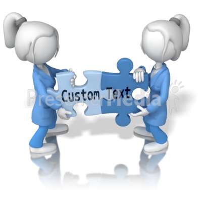 Women Scientist Solve Custom Text Puzzle Presentation clipart