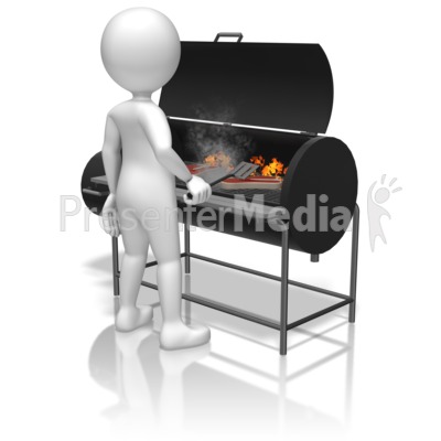 Stick Figure Grilling Presentation clipart