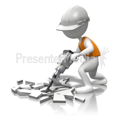 White Hard Hat Jackhammer The Concrete Presentation clipart
