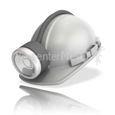 Miner White Hardhat Presentation clipart