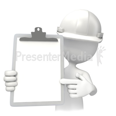 Construction White Hardhat With Clipboar Presentation clipart