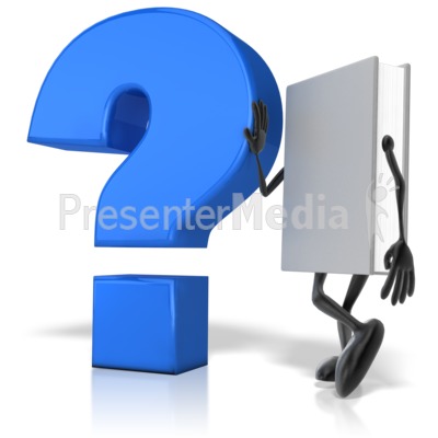 Book Leaning Against Question Mark Presentation clipart
