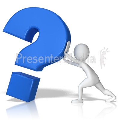 Stick Figure Holding Up Question Mark Presentation clipart