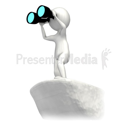 Stick Figure Looking Far Off Presentation clipart