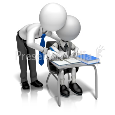 Man Teacher Helping Presentation clipart