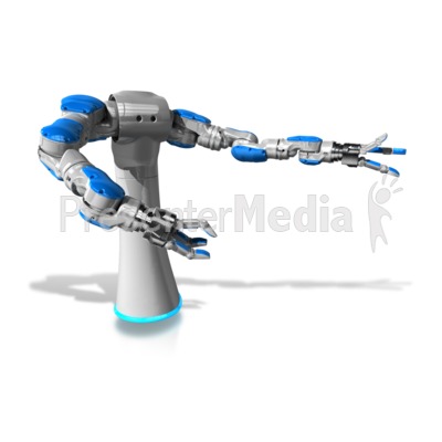 Mechanical Robol Gesturing Presentation clipart